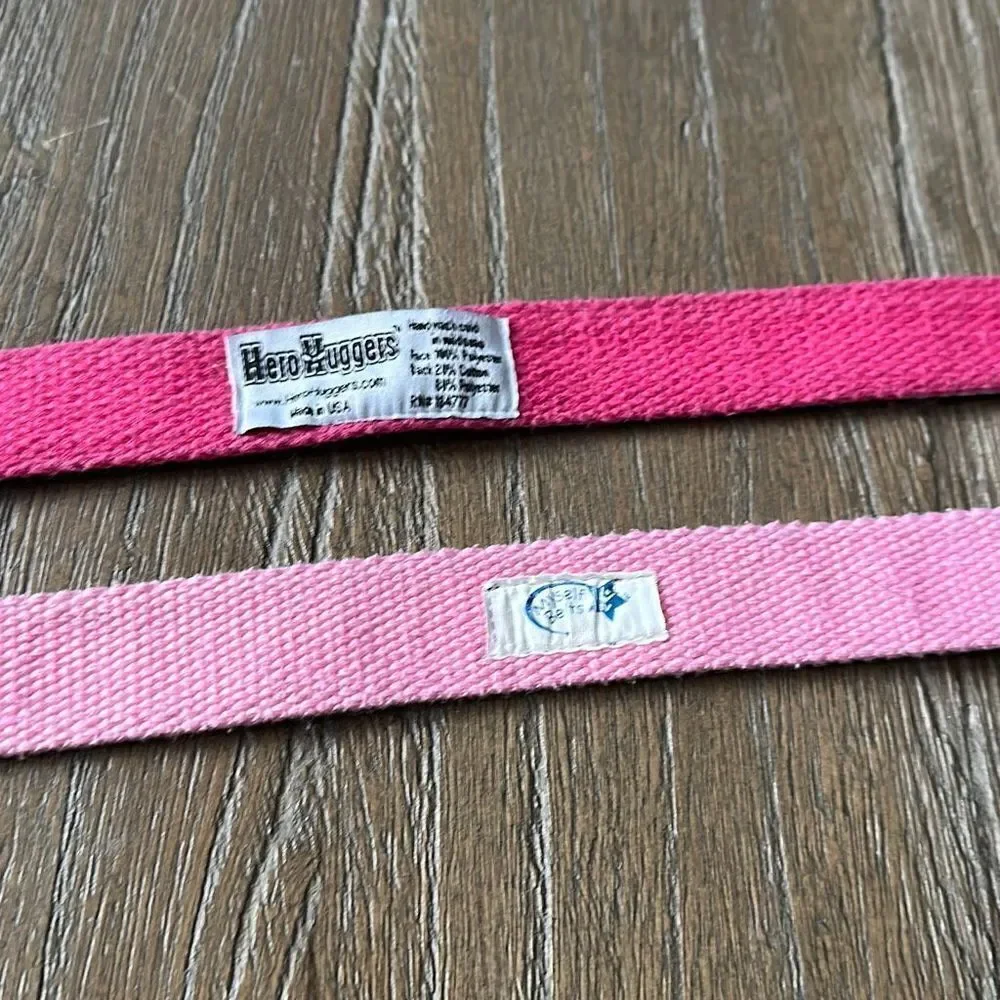 Myself belts girls 25” - zebra pink polka dots- hero huggers - easy - fabric rib
